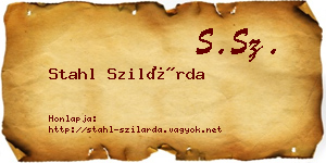 Stahl Szilárda névjegykártya